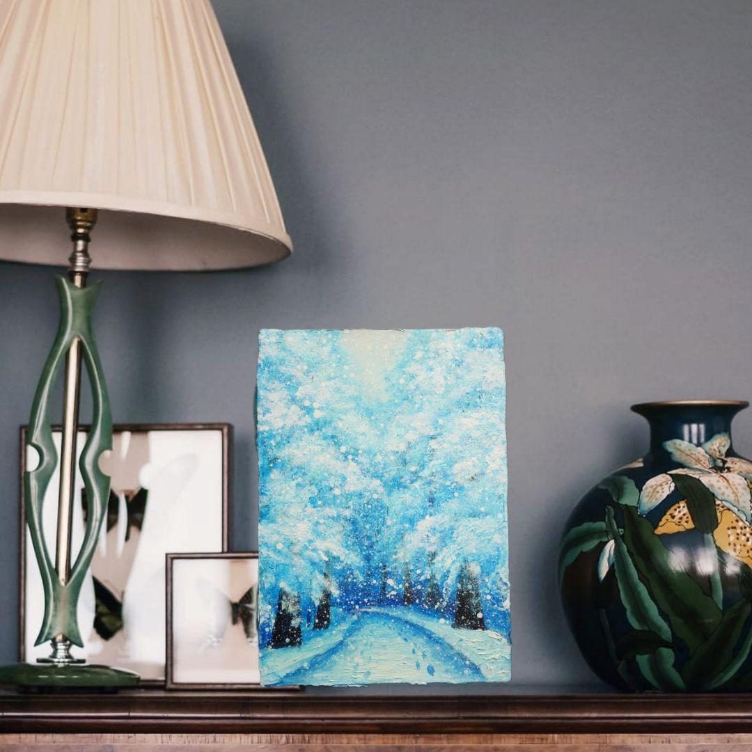 油絵 絵画 【雪景色】