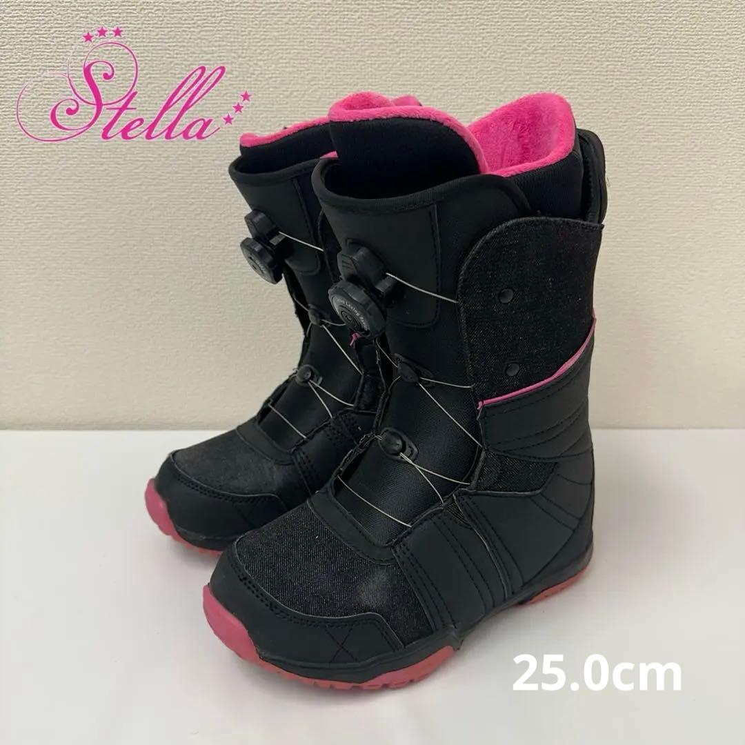 レディース　BOAスノーボードブーツ STELLAブラック/ピンク 25.0cm