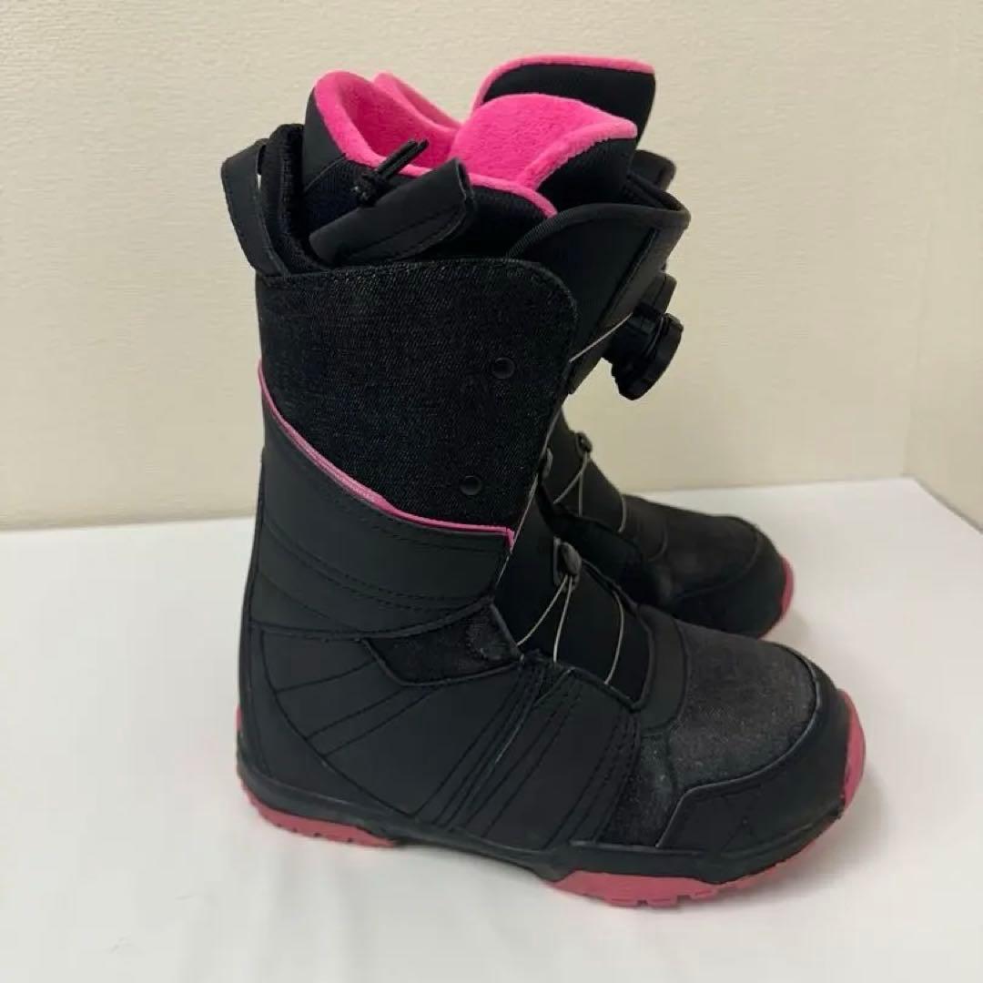 レディース　BOAスノーボードブーツ STELLAブラック/ピンク 25.0cm