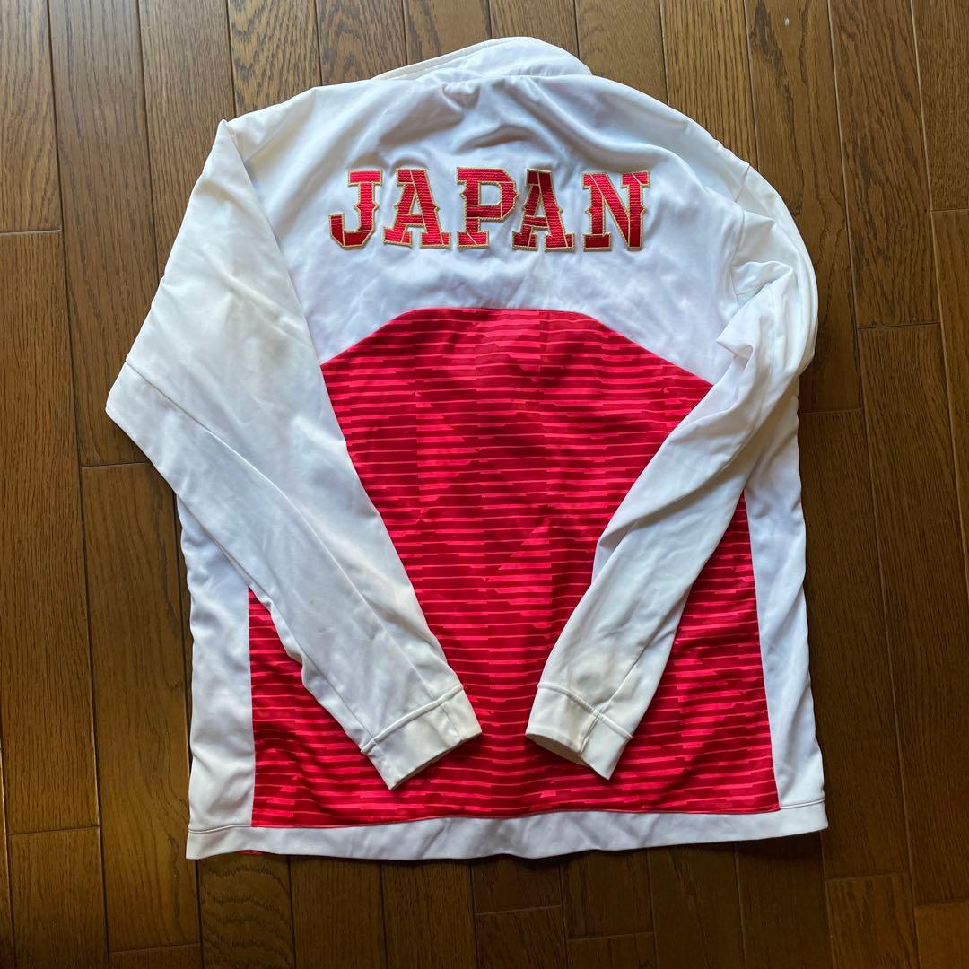 Mizuno ウォームアップウェア Lサイズ 赤/白 JAPAN刺繍ジャージ