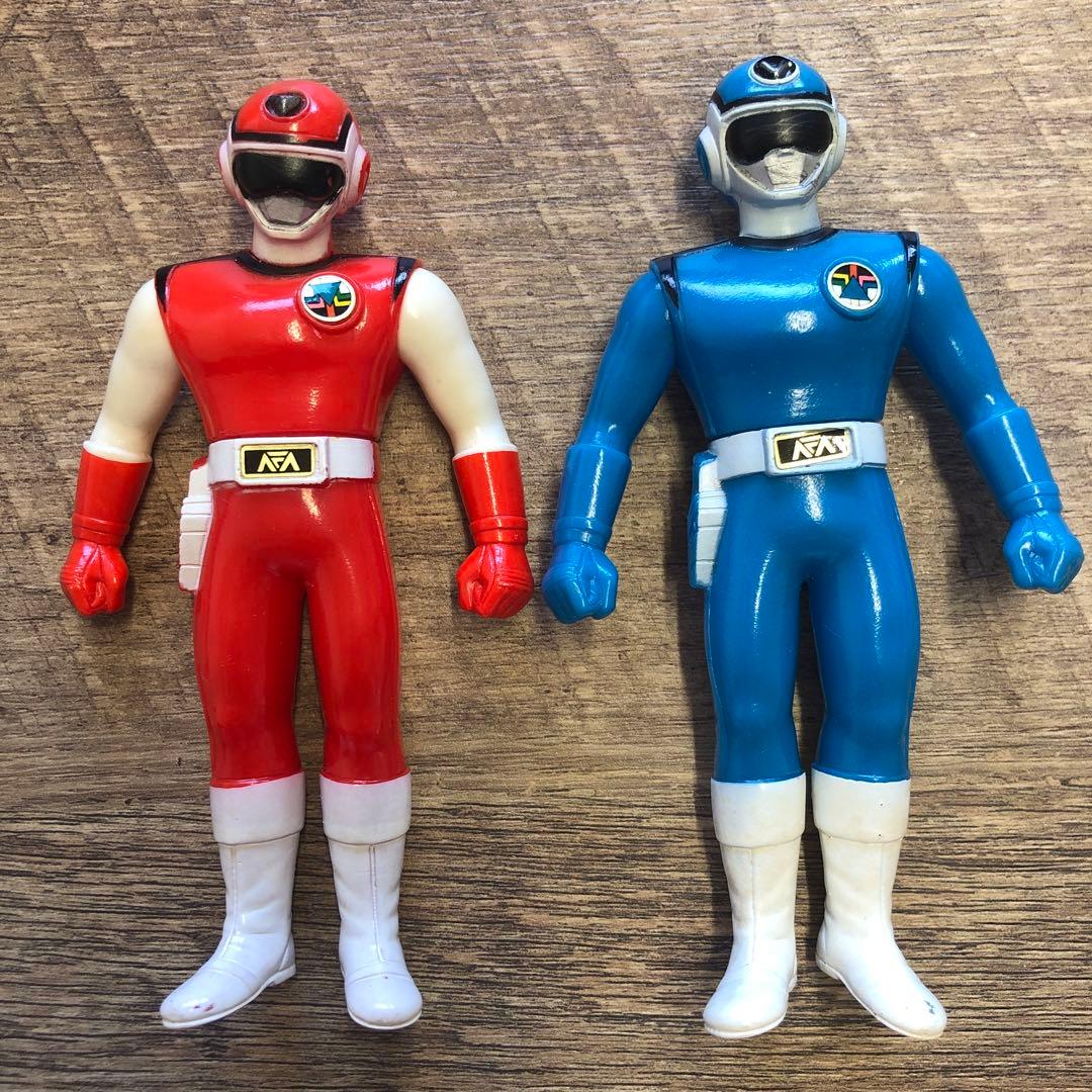 BANDAI 超新星フラッシュマン ソフビ 2体セット レッド ブルー