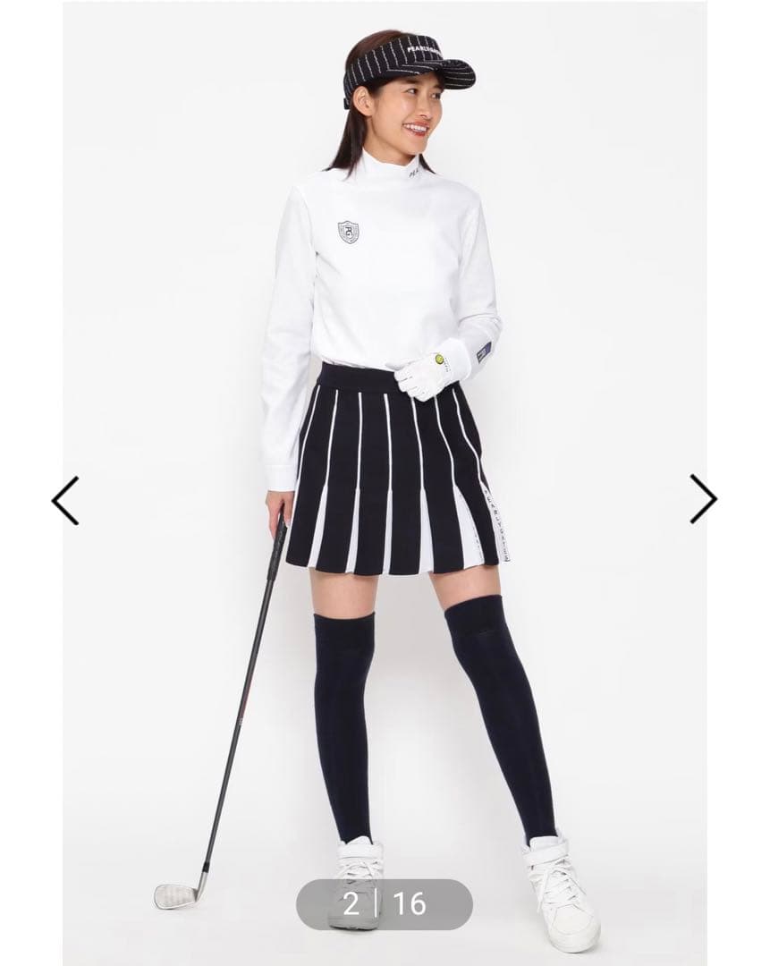 パーリーゲイツ　セットアップ　ストライプ　ネイビー