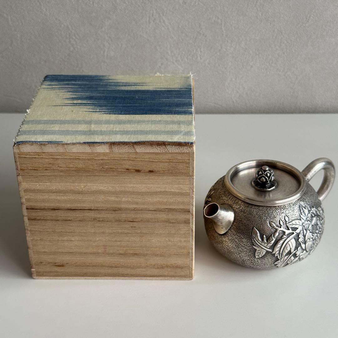 M*a様 銀製 茶器 茶道具 急須 足銀999 牡丹 金属工芸