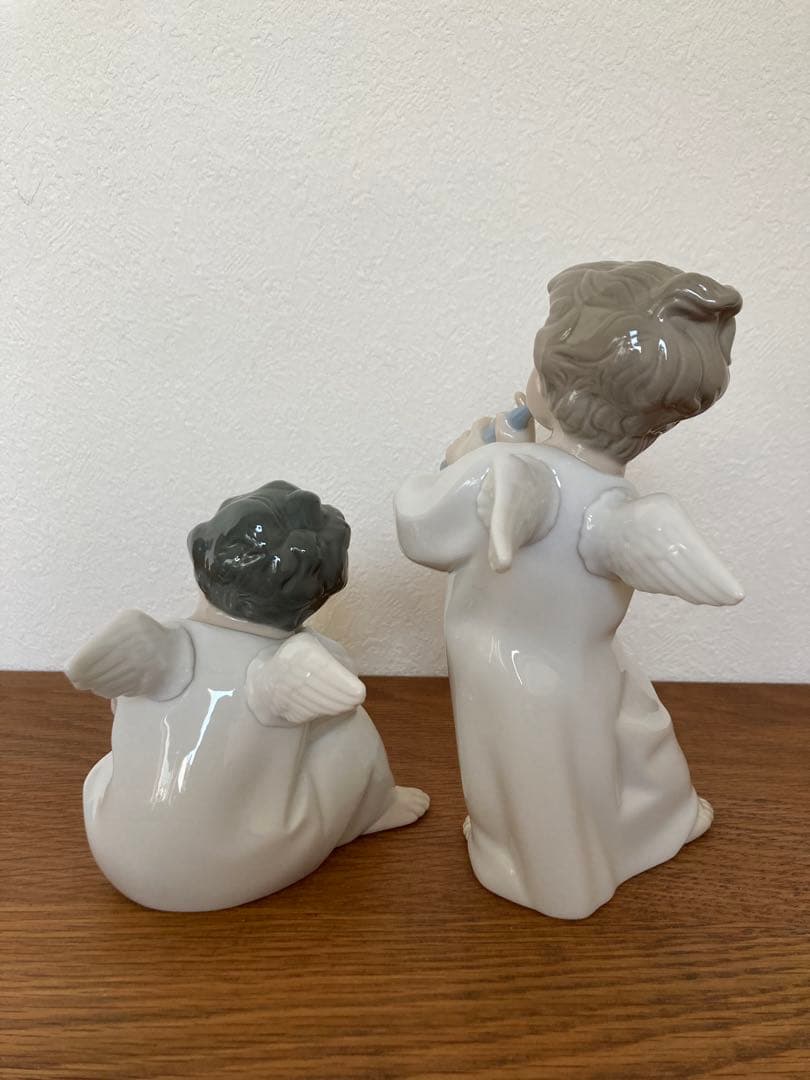 リヤドロ　LLADRO 天使　2体セット「可愛いフルート」「可愛い考えごと」