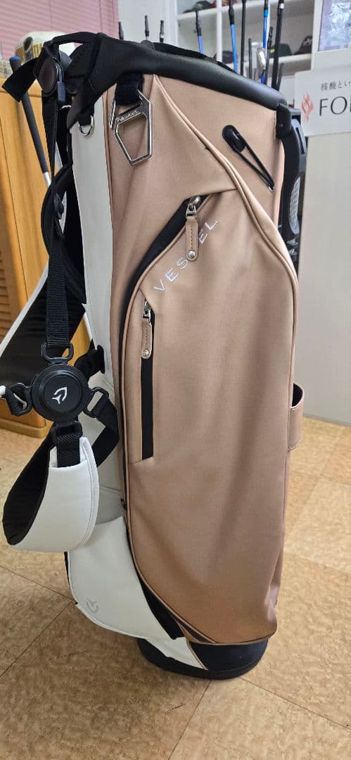 Vessel ゴルフバッグ ベージュ/ホワイト