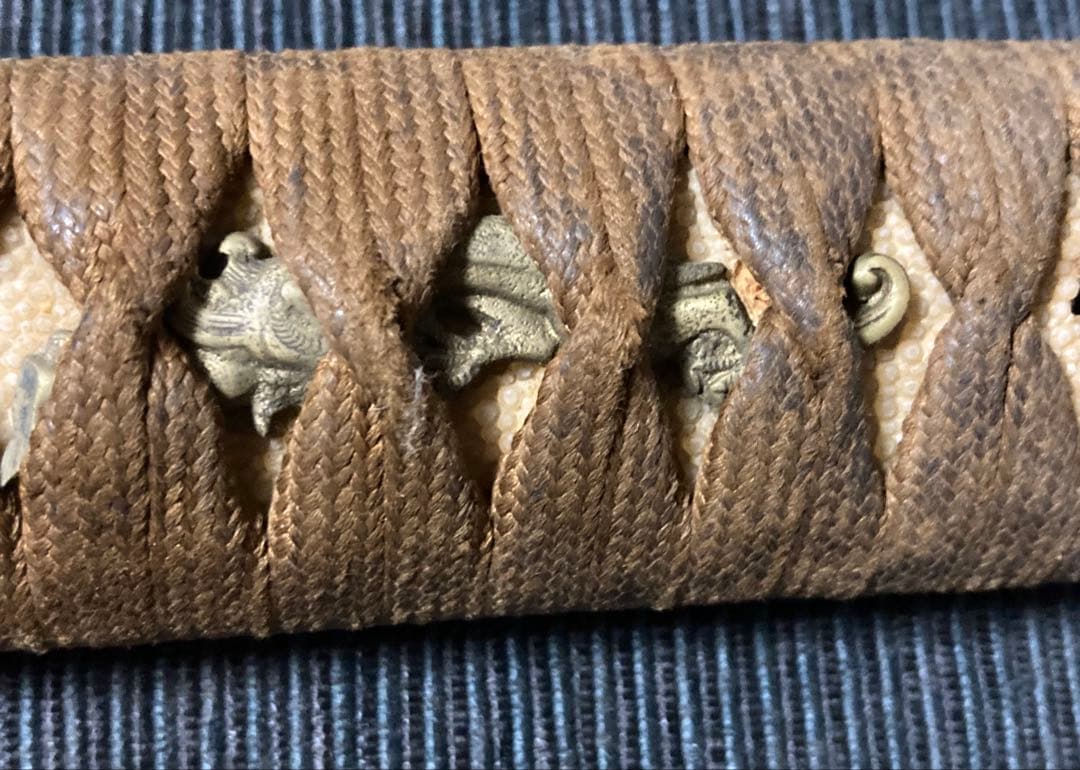 刀装具　大刀柄前　天龍の図目貫　透かし鍔　二重ハバキ　幕末拵え