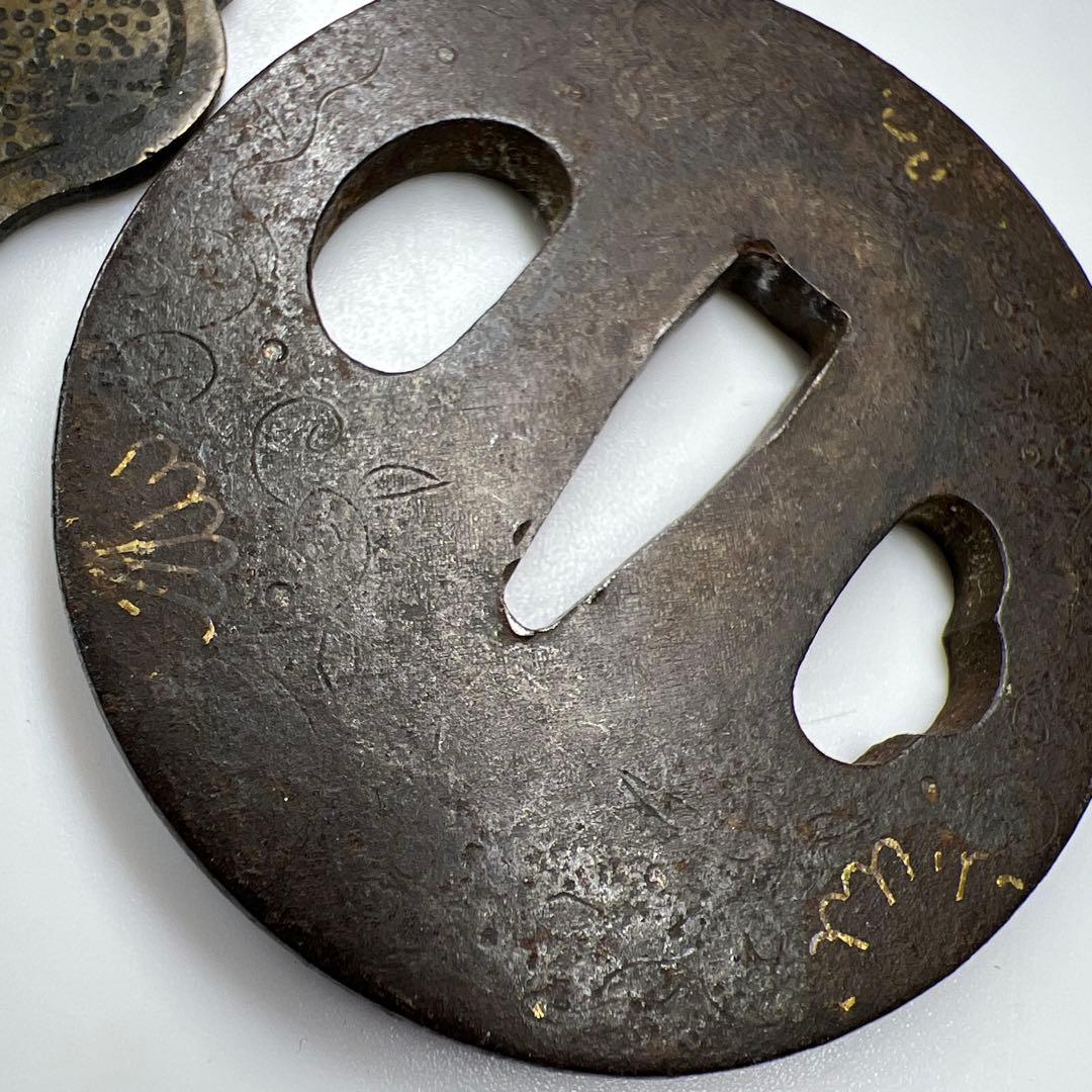 江戸時代　刀装具　金象嵌鍔2点　124g 東Y7-0820ア㉞