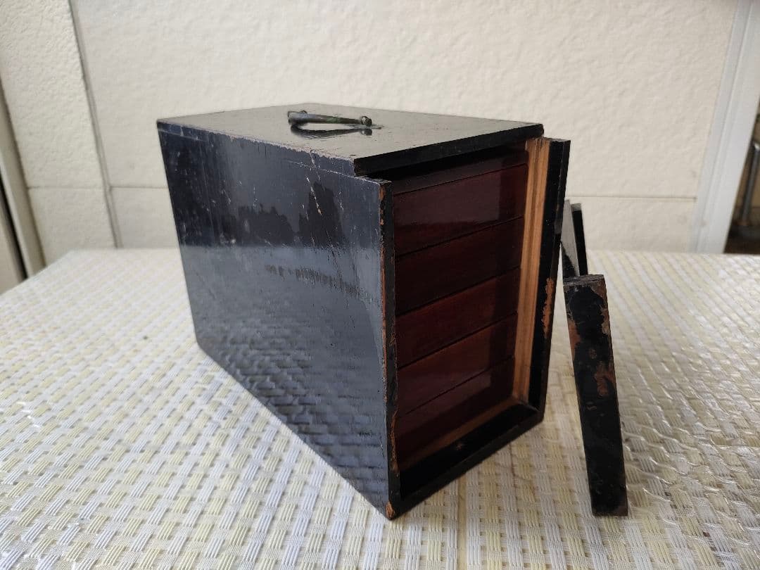 ●アンティーク 和箱 杉製 五段 重箱 ジュバコ レトロ 日本 和モダン