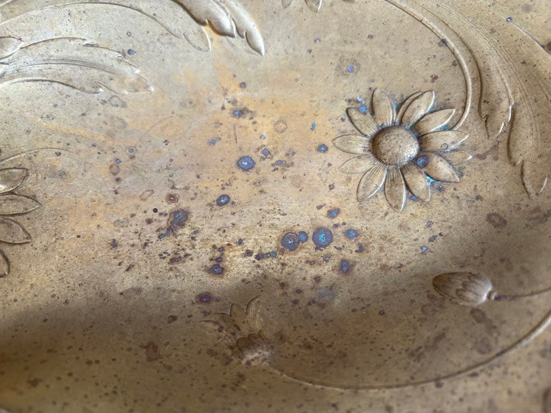 マーガレット プレート ブロンズ 真鍮 フランス アンティーク