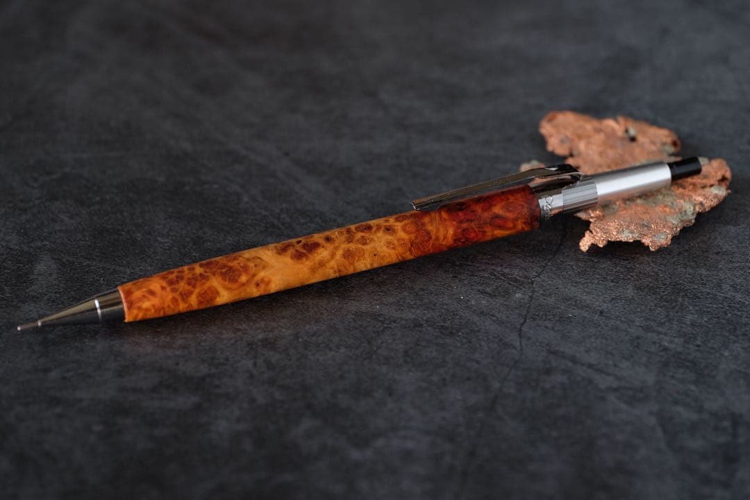 PG5木軸カスタム0229　高村杢工房 製図用シャープペンシル　花梨瘤