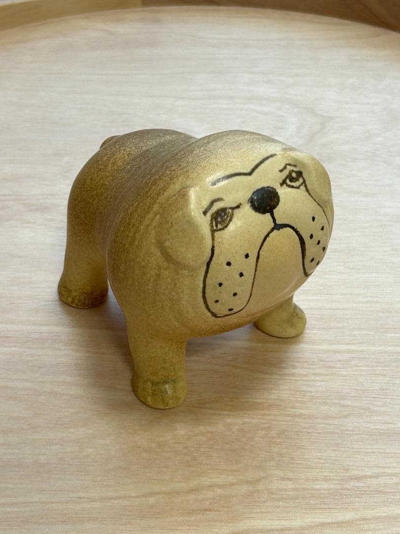 最終値下リサ ラーソン（LISA LARSON) ブルドッグ陶器置物ブラウン M