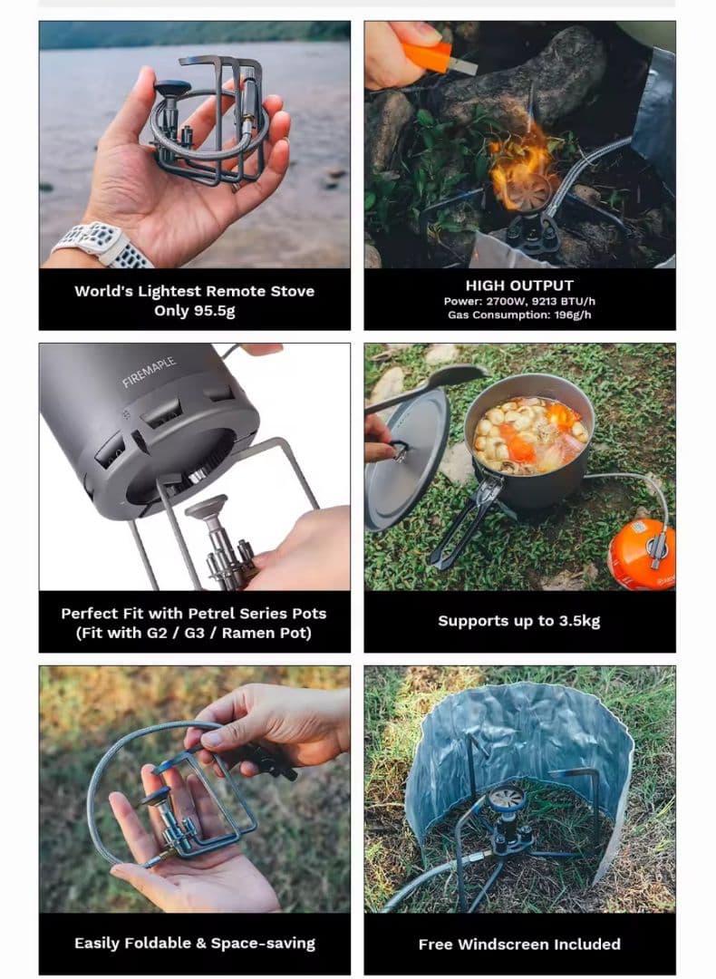 FIREMAPLE　Petrel チタン製ULストーブ　軽量 風防付き