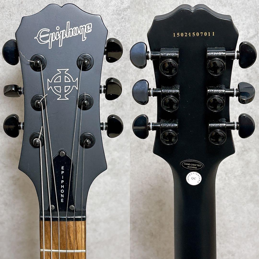 エピフォン Goth Gothic ゴス ゴシック レスポールエレキギター 黒