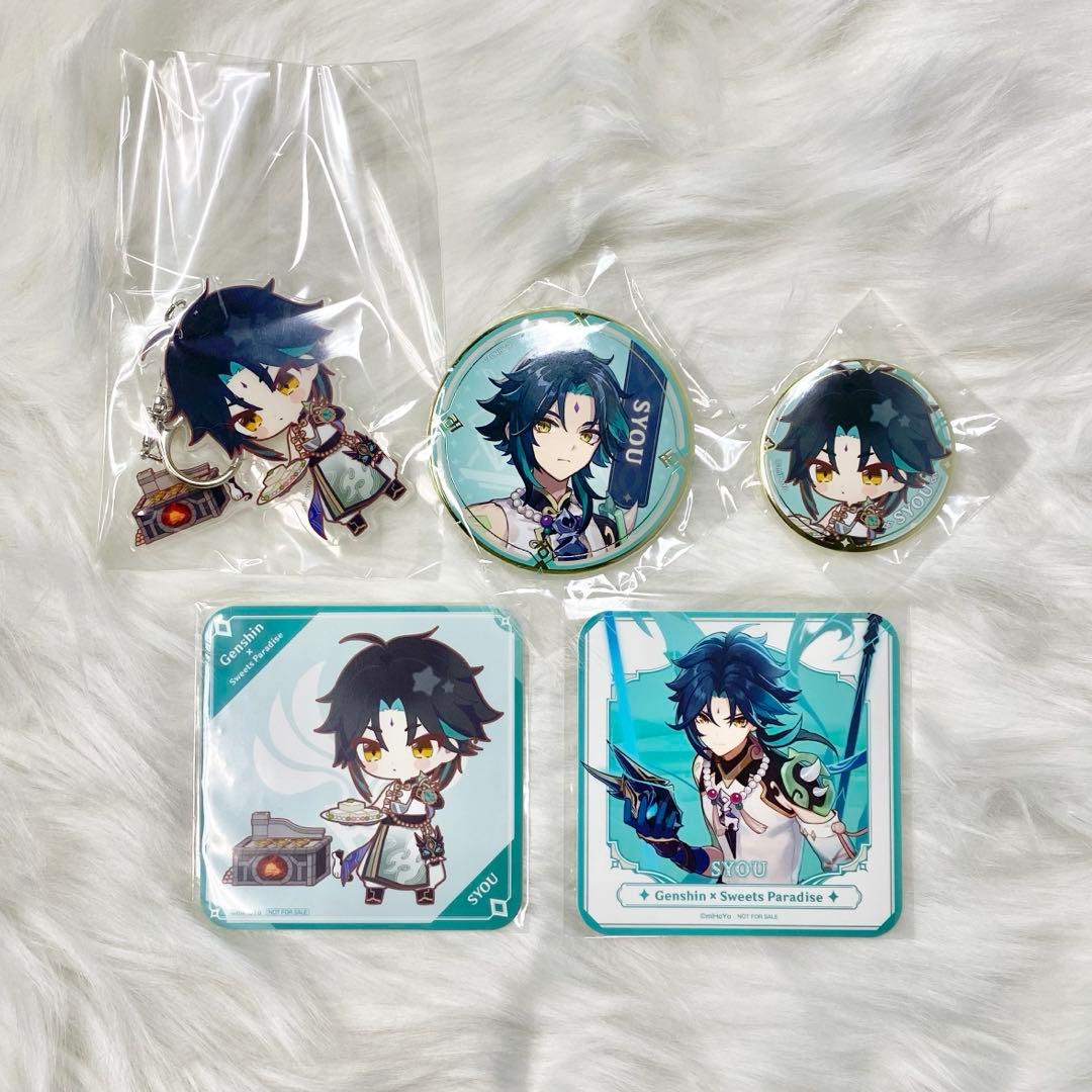スイパラ　原神　魈　缶バッジ2　キーホルダー　コースター2 セット
