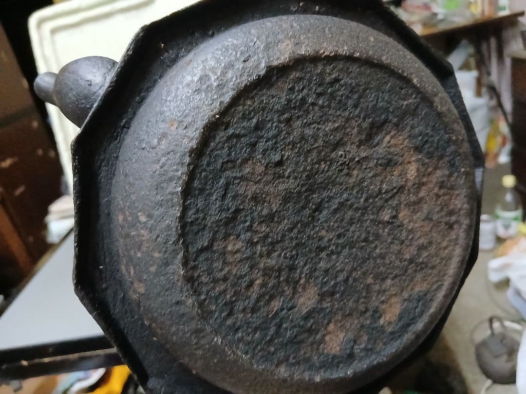 鉄瓶　龍文堂　江戸？　直径22センチ　時代物