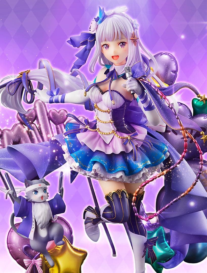 Re:ゼロから始める異世界生活 アイドル エミリア レム ラム 特典台座セット