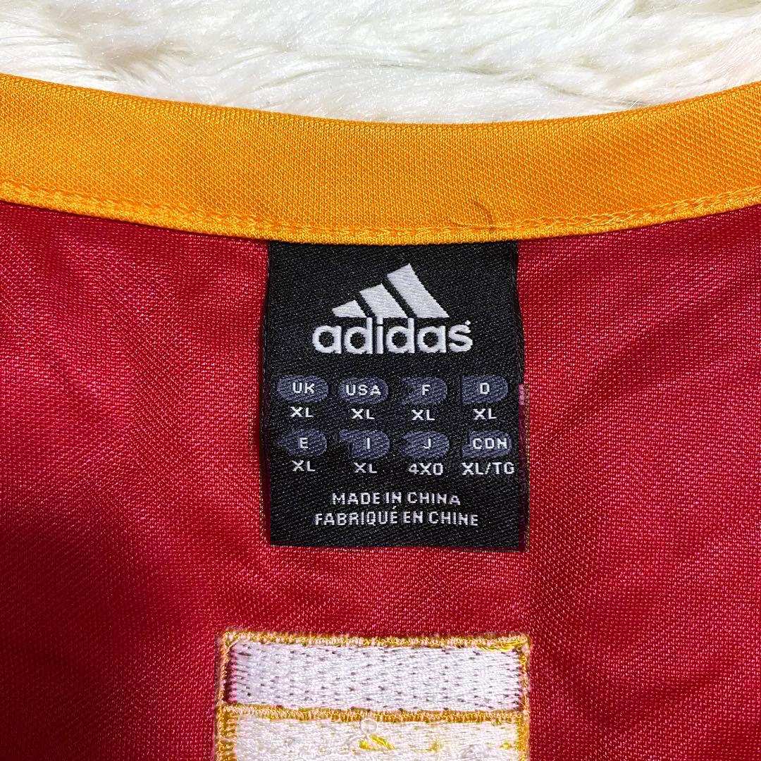 アディダス　スペイン代表　ゲームシャツ　刺繍ロゴ　スリーストライプ　ユーロ　XL