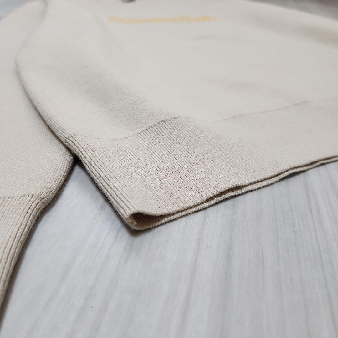 Resurrection☆ロゴジャガードモックネックニットメンズLベージュ×黄