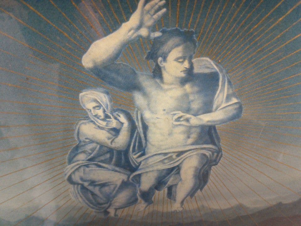 相馬武夫絵画　期待　1983年7月　ミケランジェロによる　外寸約83×55cm