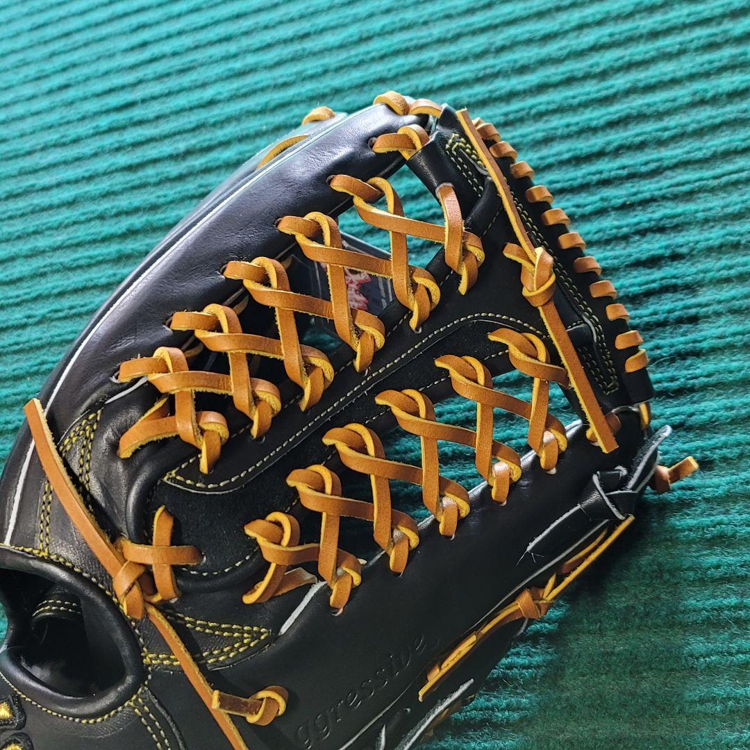 久保田スラッガー　硬式用　外野手　黒×タン　未使用品　KSG-SPY　グラブ袋付