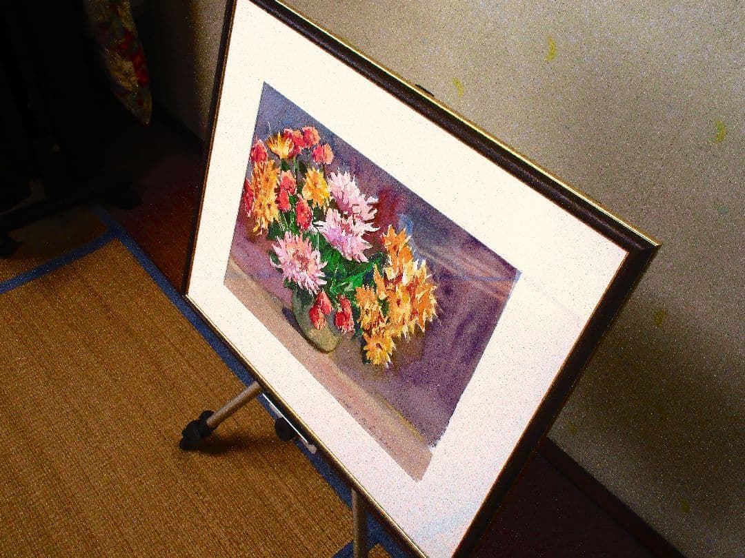 花の水彩画 2025年額装済み