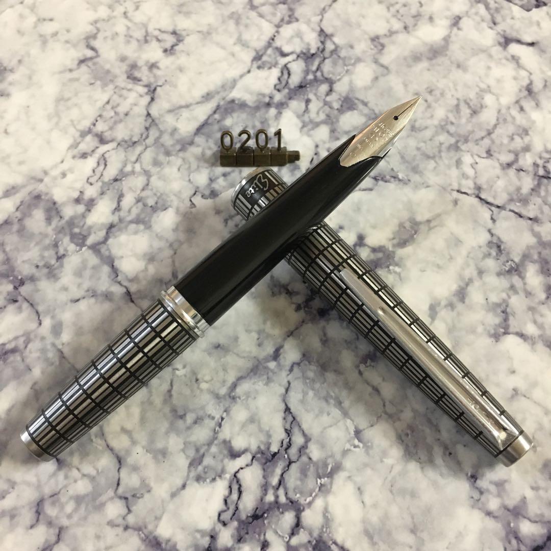 #0201 オーバーホール済み 万年筆 PILOT Elite 全格子 14k