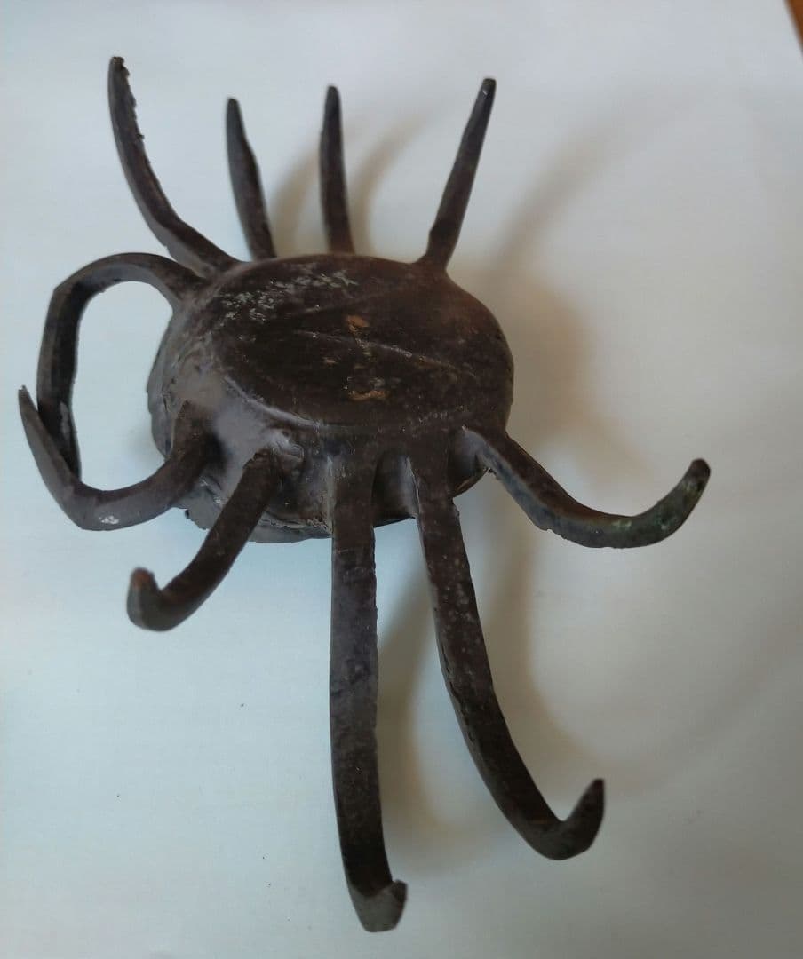 幸運の古道具　蟹　古銅製