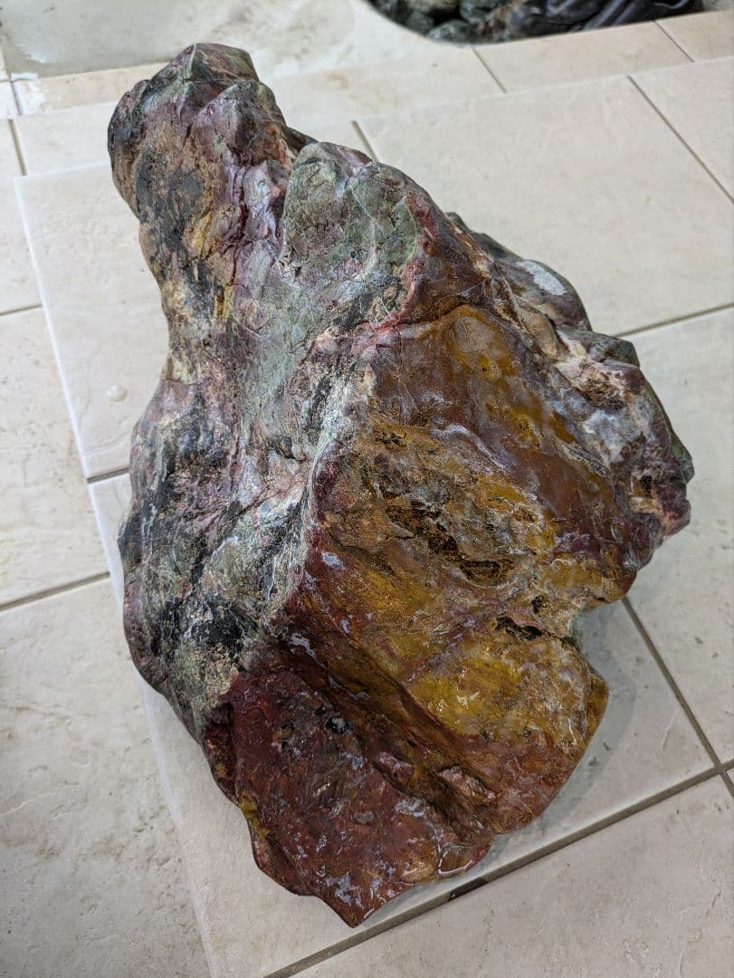 佐渡錦紅石 原石 特大 約30.6kg 天然石 赤玉石 鑑賞用 水石 希少 レア