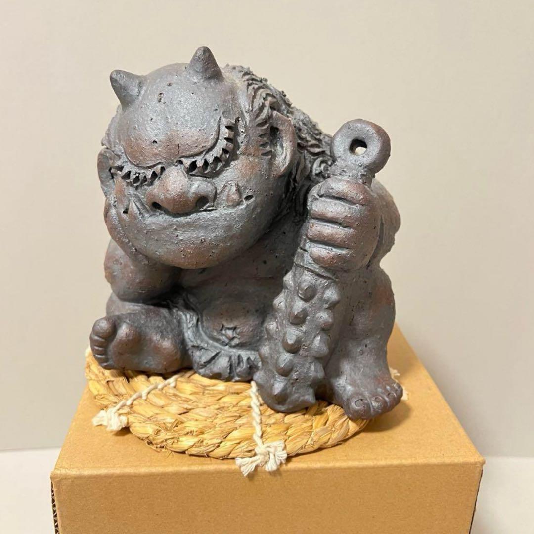 安田瓦 村秀鬼瓦 鬼置物 鬼もひるね