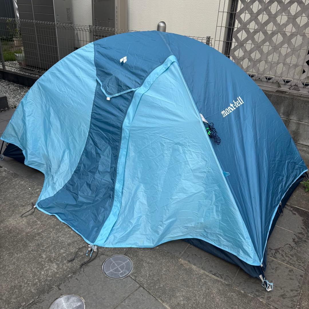 人気モンベル　クロノスドーム2 山岳テント　ブルー軽量コンパクト