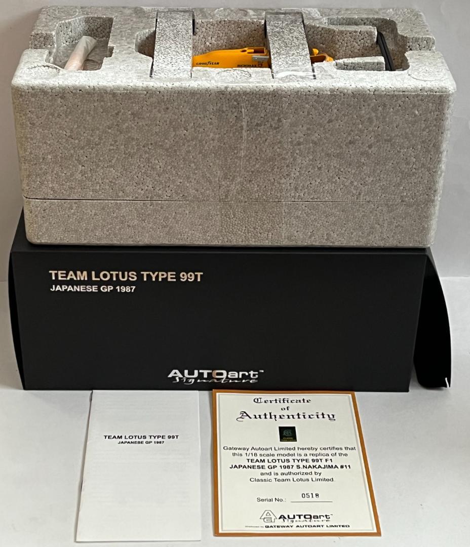 オートアート 1/18 ロータス 99T 中嶋悟 #11 箱付 88726 美品