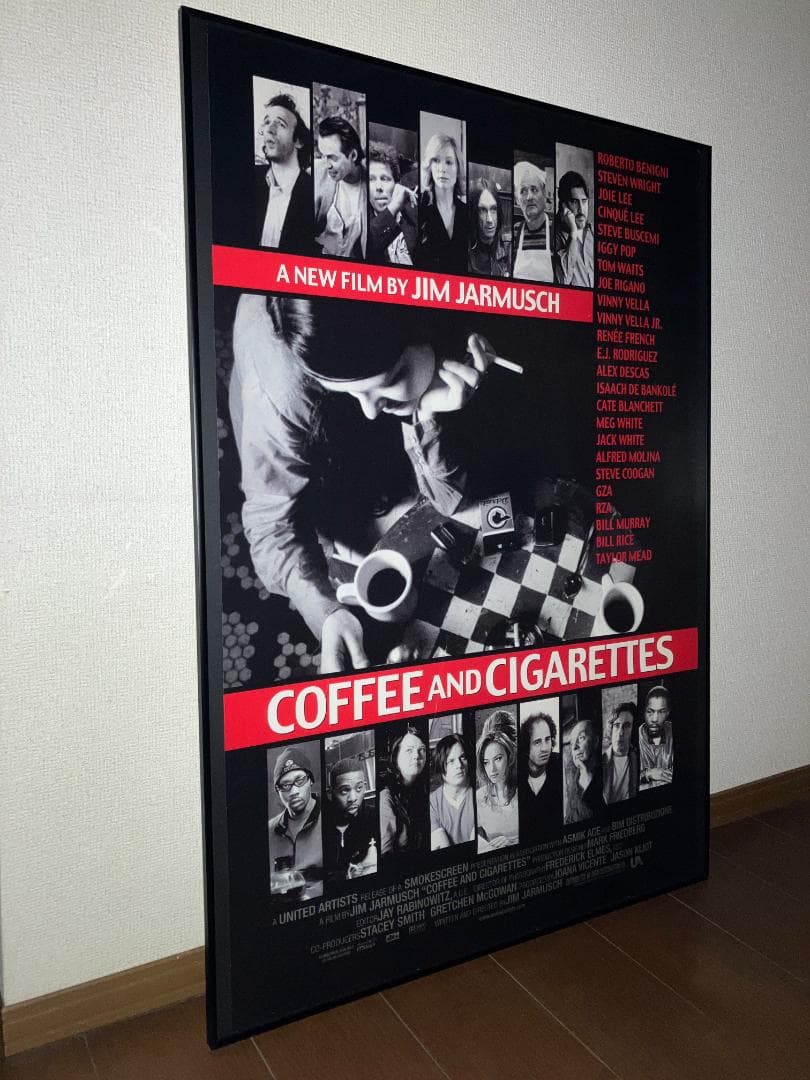 貴重！額付 特大ポスター！コーヒー＆シガレッツ ジムジャームッシュ トムウェイツ