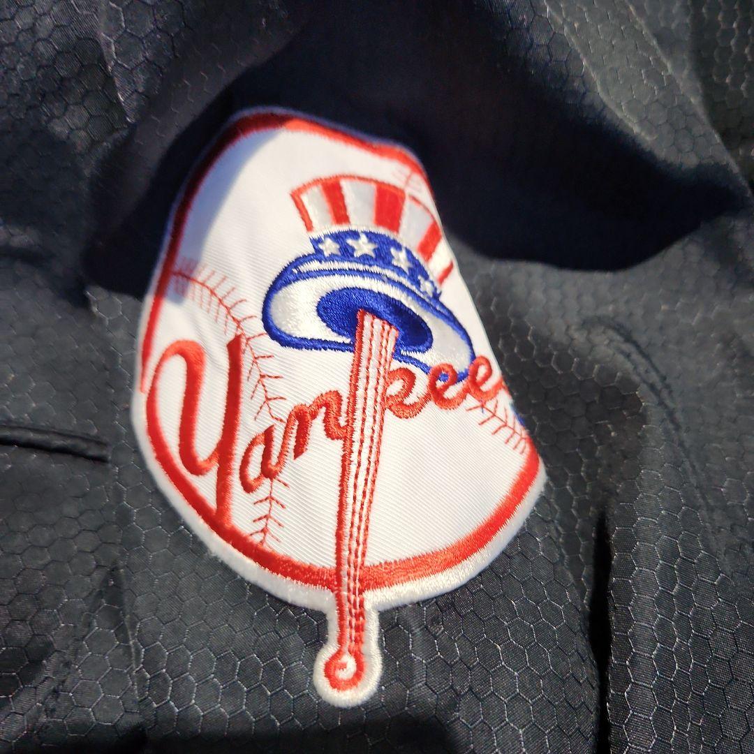 ヤンキース　マジェスティック　90s　刺繍スタジャン　XL　ブラックネイビー