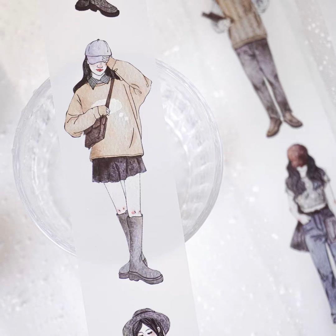 ⭐️SALE⭐️媛子文创《复古女孩》海外マスキングテープ　マステ 【1872】