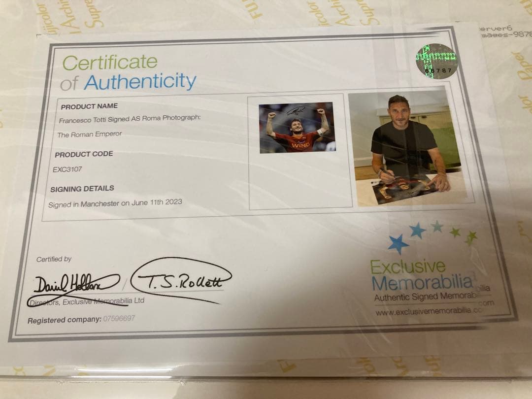 【証明書付】新品 トッティ直筆サイン ローマ A3サイズ相当