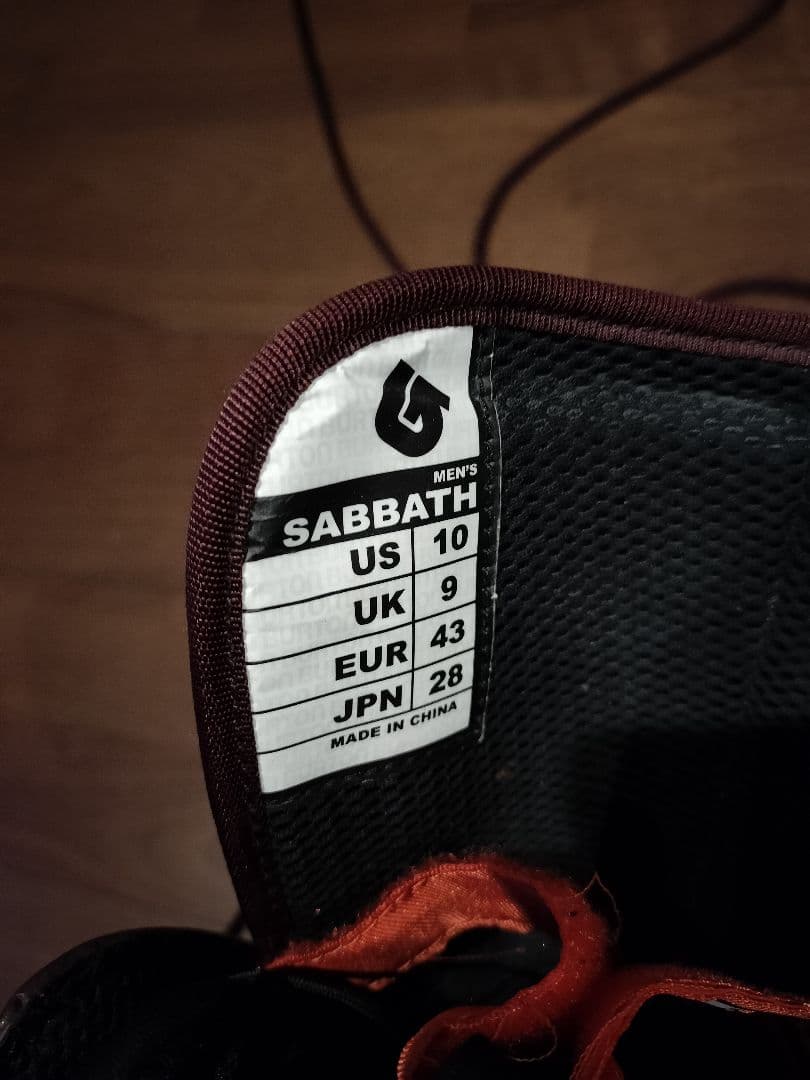 BURTON SABBATH 28cmブーツ(男性用) バーガンディ