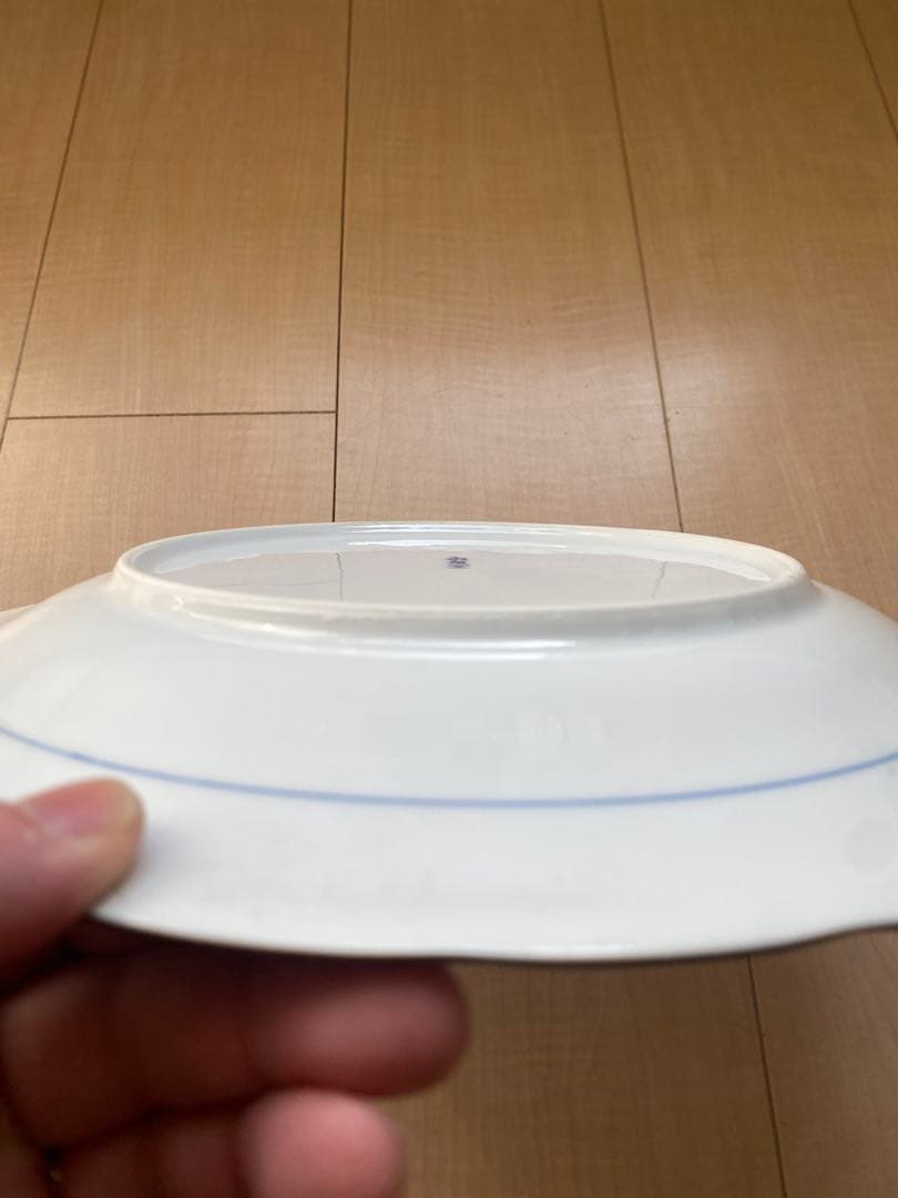 美品 有田焼 瑞鼎堂製 染付 大皿 飾り皿瑠璃釉 花瓶花文 六角開窓 古伊万里