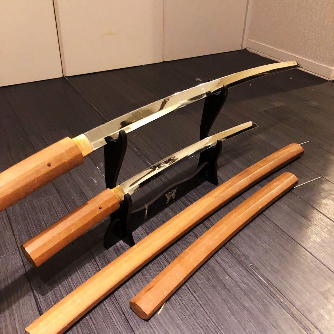 模造刀 白鞘 合金製 大小セット　長脇差　2本　拵え　太刀