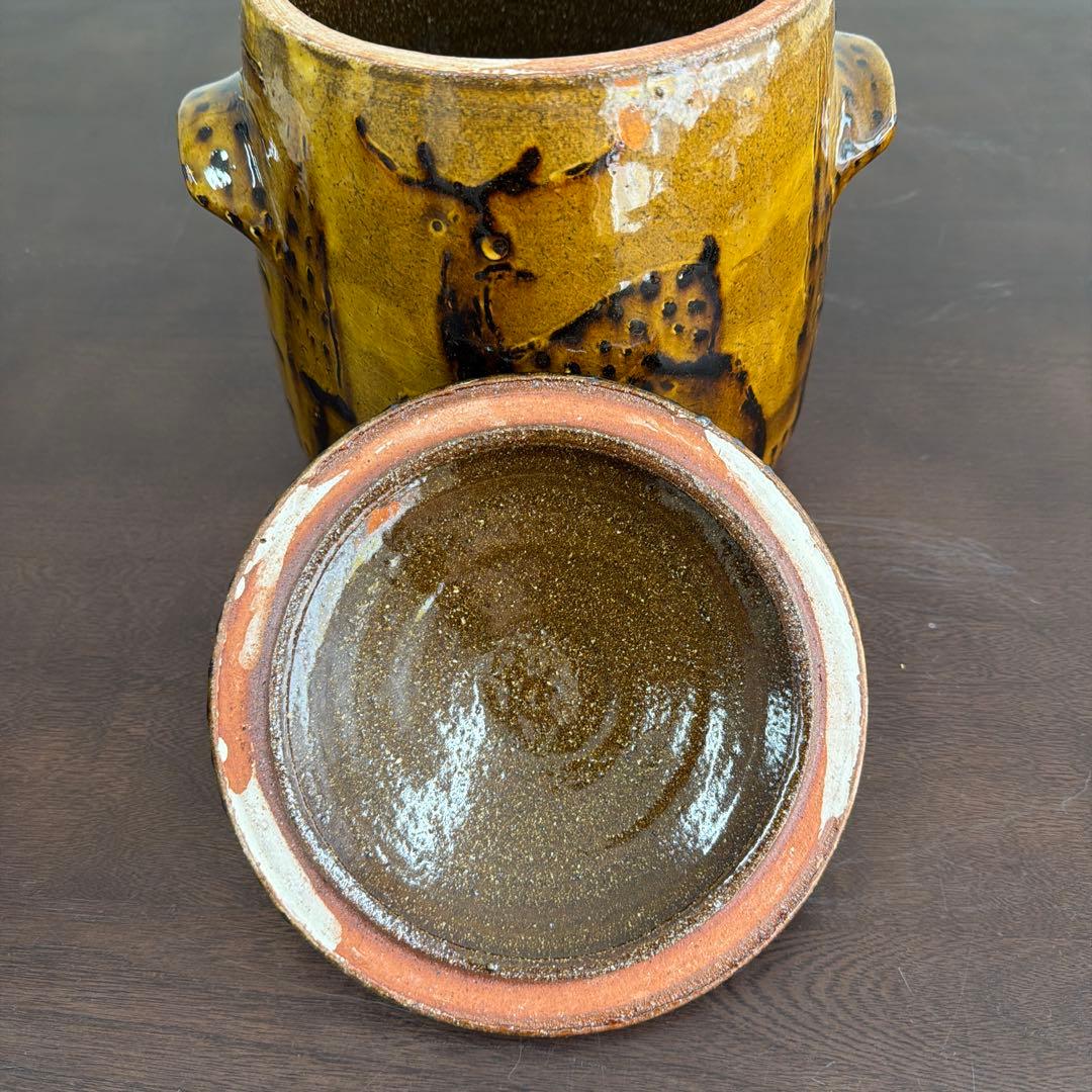 船木研兒　手付壺　黄釉　鹿