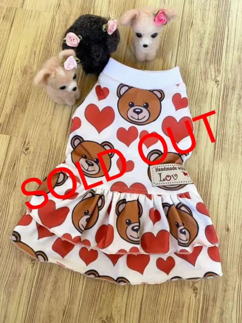 犬服 ワンピース(SS)  ꒡̈⃝Lily꒡̈⃝ハンドメイド