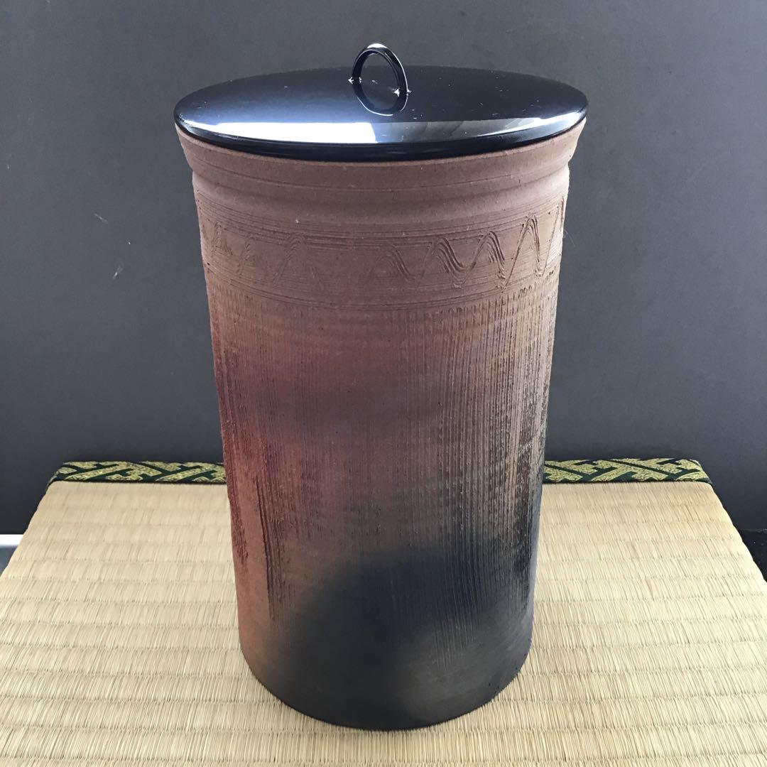 茶道具　南蛮縄簾　細水指　太仙窯作　共箱　紙箱　S11MS