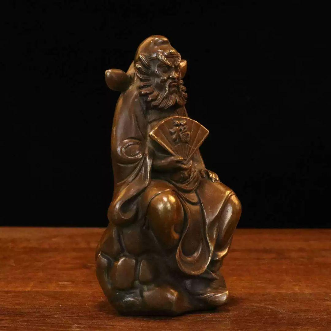 天師鐘馗仏像 鎮宅 辟邪 開運 風水 招財 置物 銅製品