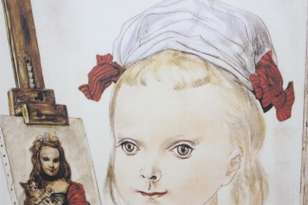 藤田嗣治 エスタンプリトグラフ「猫を抱く少女」 185/250