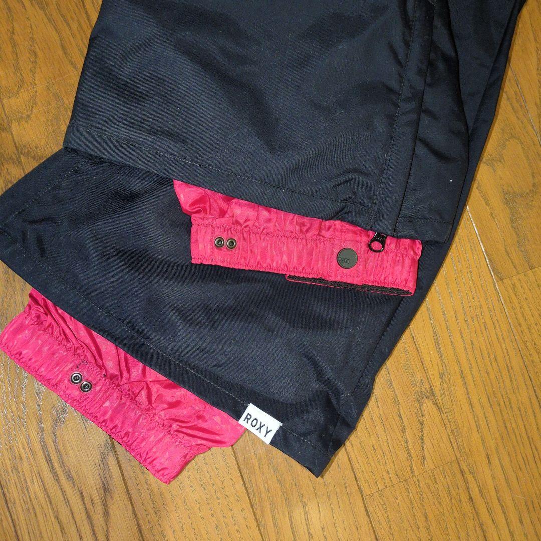 【美品】ROXY　スノボウェア　上下セット　総柄　花柄　ブラック　Ｓ