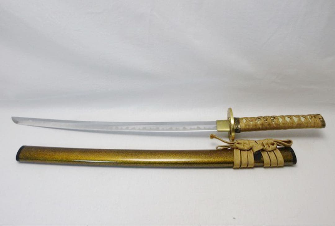 時代武具 脇差 金梨地 雲龍図揃 模造刀 大太刀 小太刀 一對 鍔 鞘付仕舞袋