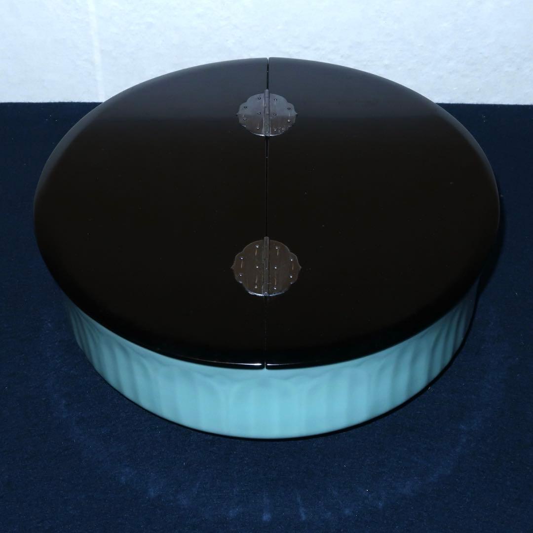 【茶道具】手塚祥堂作　青磁割蓋平水指