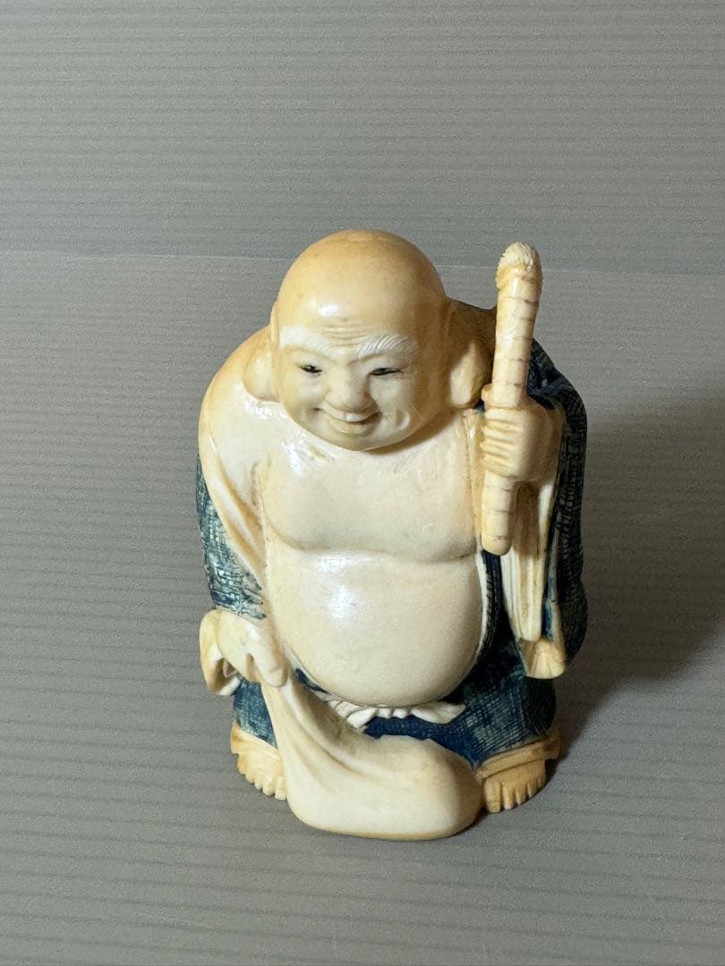 2733 根付　置物　2客　骨董品　古美術　布袋　仏像 七福神