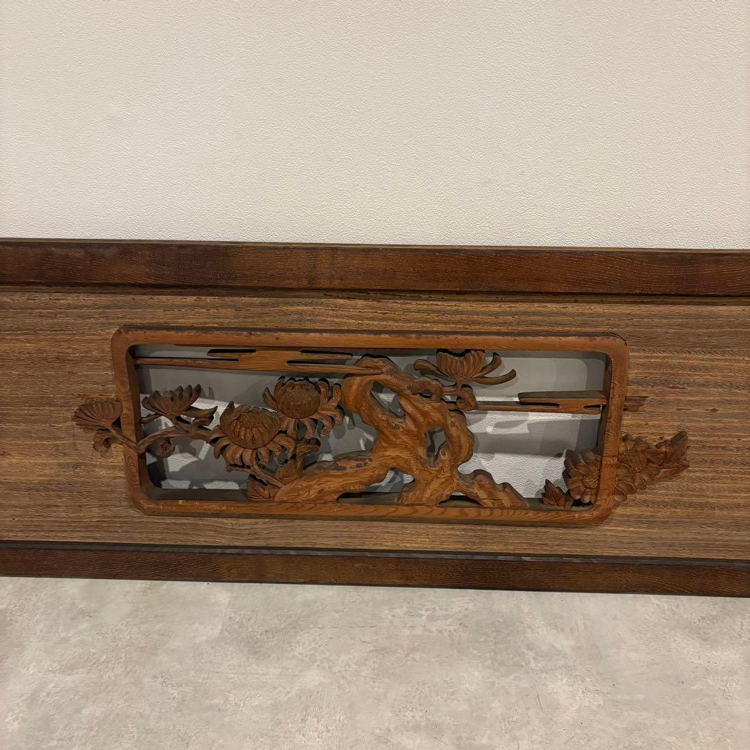 欄間 彫刻 縁起物 松 木彫り 伝統工芸 時代建具 古民家　幅1865mm
