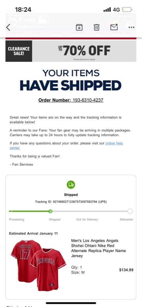 【新品未開封】大谷翔平 エンゼルス ユニフォーム Mサイズ