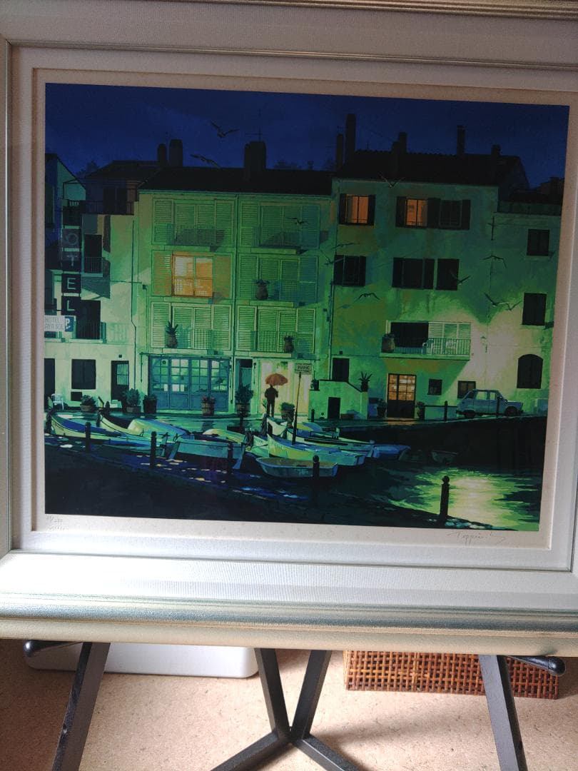 笹倉鉄平 『 雨あがり / 赤いパラソル 』 シルクスクリーン